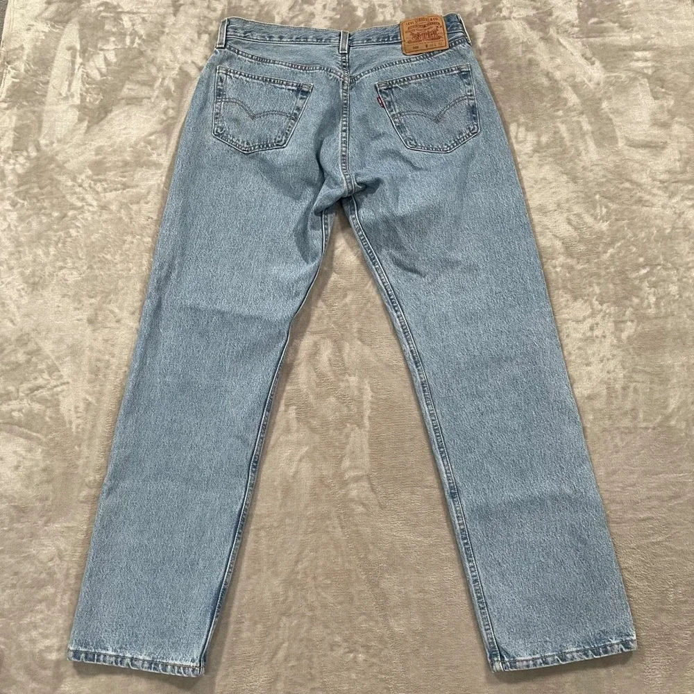 Vintage Levis 501 Jeans Mens 36x32 Blue Button Fly Made in USA Denim Light Wash